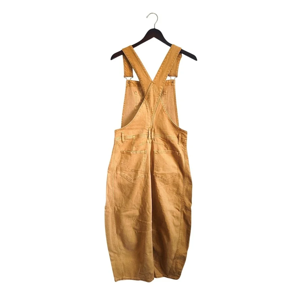New We The Free People Overalls XS Barrel Leg Good Luck Tan Streetwear Utility